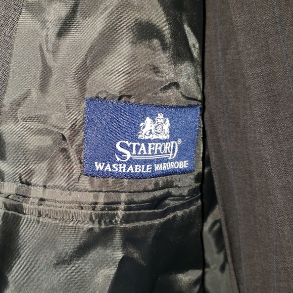 Stafford Men's Washable Wardrobe Suit Gray Jacket Sz-42R Pants Sz- 34X32 - Picture 13 of 15